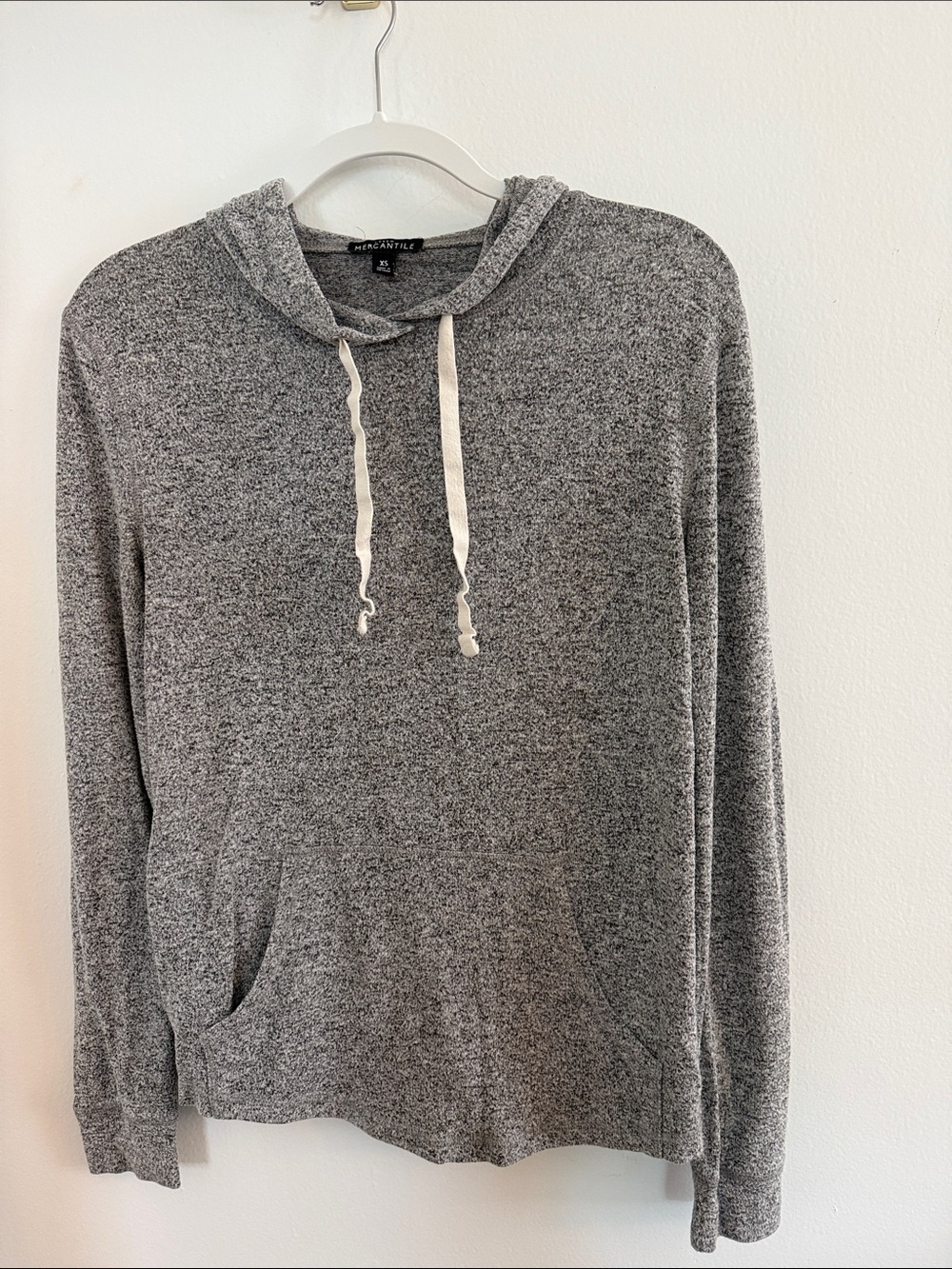 J. Crew Heather Gray Hooded Pullover Sweatshirt